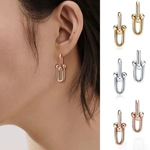 2024 Silver Gold Earrings Dangle Chandelier Chain Link Diamond Designer Hard Jewelry Top Qualit