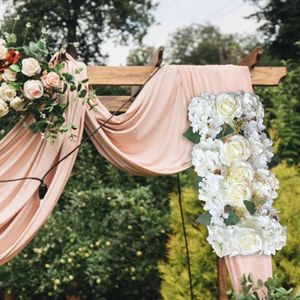 Decorative Flowers Wreaths Flowers Panel DIY Arch Flower Row Floral Backdrop for Wedding T Station Wall Artificial Silk Flowers Panel Wedding Wall Decor T230217