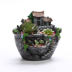 Succulent Pot Ceramic Flowing Glaze Base Set Succulent Cactus Plant Pot Flower Pots Container Planter Vases Gift Idea