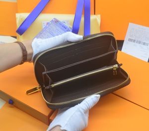 Tasarımcılar Zippy Cüzdan Yüksek kaliteli yumuşak deri erkek kadınlar ikonik dokulu moda uzun fermuar cüzdanları para çanta kartı kasası hold278q