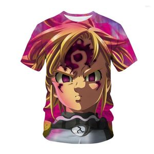 Herren-T-Shirts sieben tödliche Sünden 3D-Druck T-Shirt Anime Nanatsu no Taizai Streetwear Mann Frau Fashion Shirt Harajuku Hip Hop Tees Tops männlich