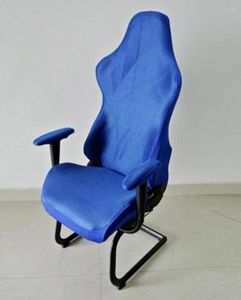 椅子カバーソフトカバーセット黒いコンピューターアームチェアシートデコレーションホームミーティングオフィスロイヤルブルーストレッチ4346389