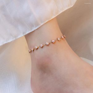 Tornilha de tornozeleiras pulseira de peixe de esmalte rosa Conjunto para mulheres Jóias de aço inoxidável 2023 Trend Korean Girl