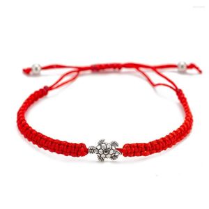 Strand Simple Red String Turle Charm Thread Bracciale per uomo Donna Gioielli fatti a mano Cavigliera regolabile