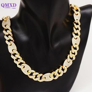 Kedjor Fashion African Necklace For Women Cuban Link Chain Full Rhinestones Femme Hip Hop Jewelry Crystal Halsband