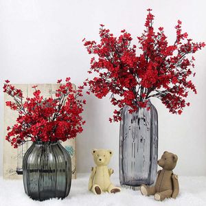 Decorative Flowers Wreaths Cherry Blossoms Artificial Flowers Baby's Breath Gypsophila Fake Flowers DIY Wedding Decoration Home Bouquet Faux Flowers Branch