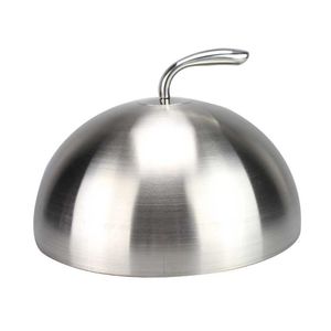 Other Kitchen Tools 20/24/26/28cm Stainless Steel Steak Cover Teppanyaki Dome Dish Lid Home Round Oil Proof Meal Food Cooking 230217