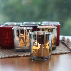 Mum tutucular açık Noel dekorasyon tealight estetik kokulu şamdan tutucu aksesuarları kandelaar oda dekor ev t50zt