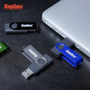 Kingspec USB2.0 3 플래시 드라이브 64GB 32GB 16GB 128GB 펜 드라이브 펜 드라이브 방수 실버 U 디스크 메모리 셀 USB 스틱 선물