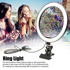 Live Ring Fill Light Fixing Clip Portable 6-10 tum självtimer Skönhet Desktop Anchor Net Red Bracket Mini Lamp