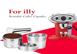 Filtros de café ICAFILAS Filtro de cápsula Resuscule Filt para Illy Machine refilável Aixija aço inoxidável colher 2210224817867
