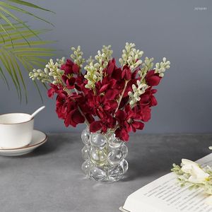 Decorative Flowers Artificial Delphinium Silk Flower Household Bedroom Wedding House Decoration Arrangement Accessories