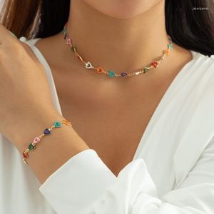 Girocollo Kpop Gioielli Ciondolo a cuore Collare Collana di dichiarazione Catene color oro Collane coreane Accessori per feste da donna di lusso