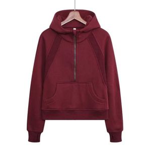 Lululemen Women's Hoodies 2024スウェットシャツヨガスキューバルルハーフジップフーディーアウトドアジム服