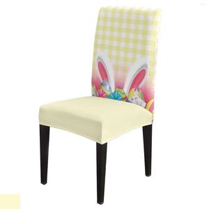 Chair Covers Easter Egg Background Wood Grain Cover Dining Spandex Stretch Seat Home Office Decor Desk Case Set