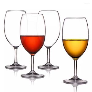 Wine Glasses 4Pcs 545ml Tritan Transparent Plastic Goblet Juice Cup Unbreakable Reusable Party Champagne Cocktail Tumbler Cups