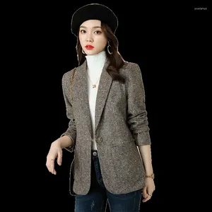 Garnitury damskie 2023 Wiosna jesienna moda swobodna blezer biuro damskie kurtka z długim rękawem ubrania robocze ol style