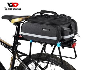 West Cykling Cykel 3 i 1 Trunk Bag Road Mountain Bike Cycling Double Side Bakre rack Bagage Tail Seat Pannier Pack 2202129172627