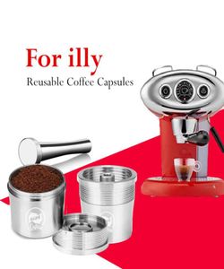 Filtros de café ICAFILAS Filtro de cápsula Resuscule Filt para a Illy Machine Refilable Aço inoxidável Spoon 2210226572549