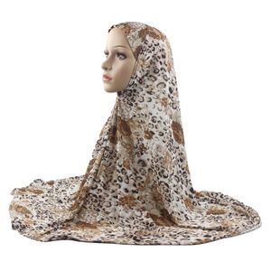 Abbigliamento etnico 10 pezzi Musulmani Donne Ragazze Hijab Sciarpa islamica Donna Amira Cap Full Cover Copricapo Soft Stretch Leopard Pattern all'ingrosso