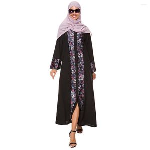 Ethnic Clothing Robe Dubai Qatari Bangladesh Sequin Hijab Muslimsk klänning Jilbab Abayas för kvinnor Caftan Turkish Islamic Wholesale