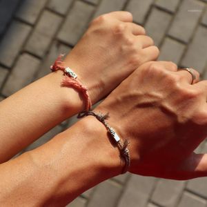 Charmarmband minimalistiska handflätade älskare armband boho enkel grön rosa sträng par Braclet för kvinnor män armband smycken bileklik1