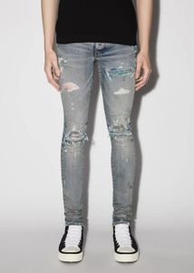 2023 primavera nuovo modello di lusso Jeans firmati skinny strappati strappati da uomo ~ Jeans TAGLIA USA 28-38 ~ jeans hip-hop da motocicletta da motociclista sottili di alta qualità