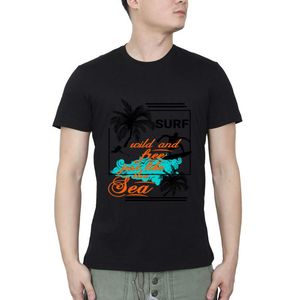 Camisetas masculinas Surf e fãs de tabuleiro especificamente The Sea Summer Casual Streetwear O pescoço camiseta