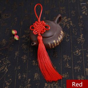 Interior Decorations 2pcs Chinese Knot Car Ornaments Solid Color Fringe Mascot Classic Vintage Accessories Chinoiserie Pendant
