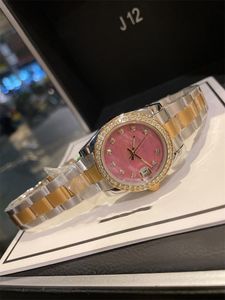 Relógio feminino 31mm em aço inoxidável feminino 2813 movimento relógio de diamante anel com mostrador relógio feminino