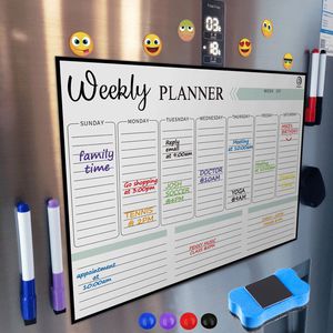 ホワイトボードA3マグネティックマンスリー毎週のプランナーホワイトボード冷蔵庫磁気柔軟な毎日のメッセージ描画冷蔵庫掲示板230217