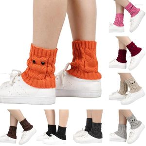 Mulheres meias de inverno malha punk tornozelo capa quente protetor de bote fofo ladies shoes acessórios