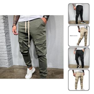 Men's Pants Handsome Deep Crotch Wear Resistant Drawstring Mid Waist Men Fitness Overalls Sweatpants