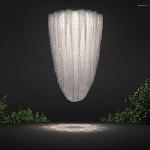 Lampadari Lampadario moderno in cristallo di grandi dimensioni Soggiorno Sala Villa Rotondo Decorazioni per la casa Illuminazione Cromo Design creativo Lampada da pranzo Cristal a led