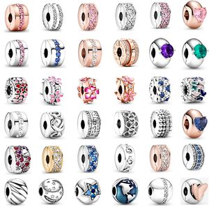 Real 925 Sterling Silver Classic Flowers Love Charm Bead Fit Original Pandora Bracelet Beads Pendant Colorful Women Jewelry DIY Gift