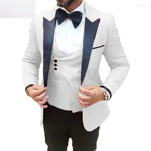 Ternos masculinos Men 3 Peças teram Tuxedo noivo para casamento de grandes dimensões Blazers Blazers Hombre de Fiesta