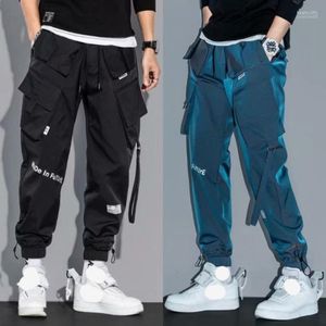 Men's Pants Laser Ribbons Multi Pockets Cargo Men Harajuku Casual Track Trouser Hip Hop Streetwear Techwear Joggers 2023Men's Heat22