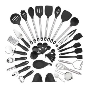 Cookware Parts Kitchen Utensil Set 37Piece Cooking Utensils Silicon and Stainless Steel Nylon Non-stick Spatula Baking Tool cocina Gift 230217