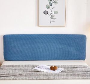 Kussenblauw elastisch hoofddeksel hoofdeinde zacht pluche beddekten vaste kleur rug stof bescherm voor slaapkamer decoreren meubels6575415