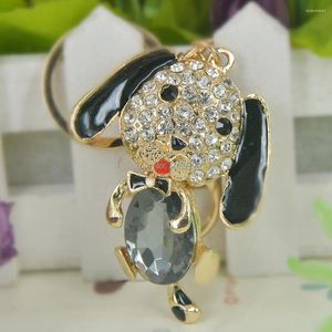 Keychains Arrive Dog Keyring Rhinestone Crystal Charm Jewellery Women Bag Pendant Car Key Chain Valentine's Day Christmas Gift