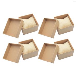 Caixas de relógio 4x Kraft Storage Box Organizer Jewelry Showcase