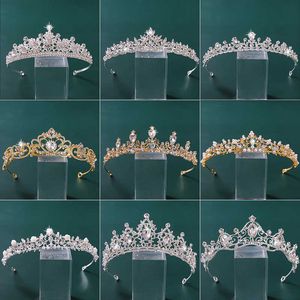 Tiaras Rhinestones Crystal Crown Tiaras Bridal Hair Jewelry Wedding Hair Accessories Women Bride Princess Crown Queen Party Headband Z0220