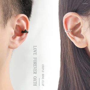 Backs Orecchini Design originale Love Forever Oath Lovers Ear Clip No Piercing per coppie S925 Sterling Fine Jewelry Brincos