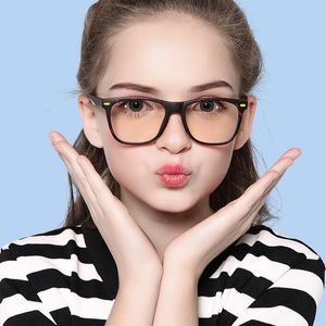 Sunglasses Square Teens Glasses Kids Blue Light Block Youth Frame Anti Reflective Optical Lens Game Computer Boy Girls 5 To 15 Eyeglasse UVS