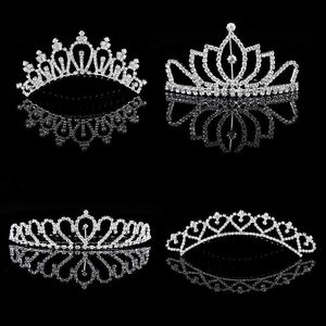 TIARAS 우아한 신부 크라운 크리스탈 어린이 머리 액세서리 헤어 빗 생일 웨딩을위한 공주 헤어 핀 생일 웨딩 티아라 Z0220