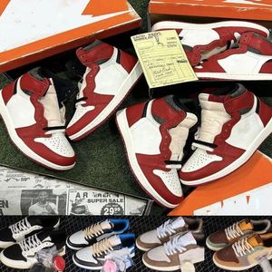 高品質 低オリーブ 1 s バスケットボール シューズ Lost and Found 1 Voodoo Panda ボックス付き UNC StarFish ビッグサイズ メンズ レディース ユニバーシティ ブルー ブラック ファントム リバース 2023 Chicage