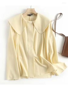 女性のブラウスklkxmyt women shird collar tops女性秋の内側ボタンアップシャツのエレガントな長袖