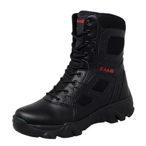 Stiefel Männer Taktische Militärstiefel Herren Freizeitschuhe Leder SWAT Armee Stiefel Motorrad Knöchel Kampfstiefel Schwarz Botas Militares Hombre 230217