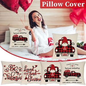 Pillow Zip Silk Pillowcase Valentine's Day Cover Sofa Custom Home Decoration Indoor Throw Pillows