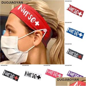 Stirnband elastische Milch Seide Krankenschwester Knopf Gesicht Mund Maske Übung Yoga Sport Kopfband Haarschmuck Drop Lieferung Produkte Dhjdc